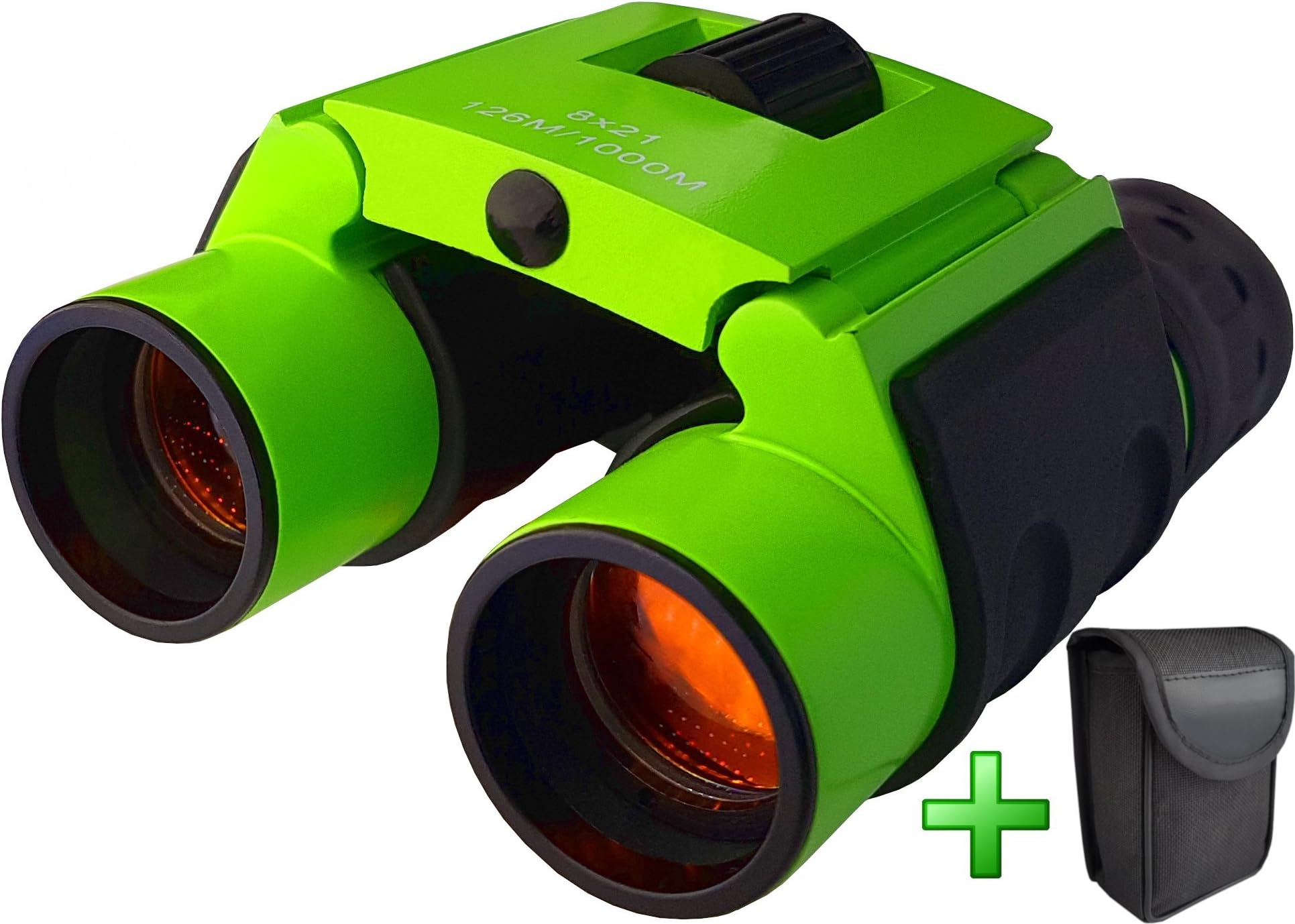Zeinum Small Green Binoculars for Travel | Clear Optics | Lightweight Durable Metal Body | Gift Idea | Bird Watching Boating Hunting Camping Theater Opera Hiking Accessory| Compact Case