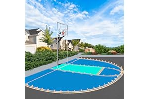 BRVCLON Basketball Court Marking Kit 3 Layer Thickening Corrugated Paper,Foldable Design for Easier Operation,High School 39.6'X21'Size,Basketball Court Stencil Kit for Concrete, Driveway,Asphalt,Reusable