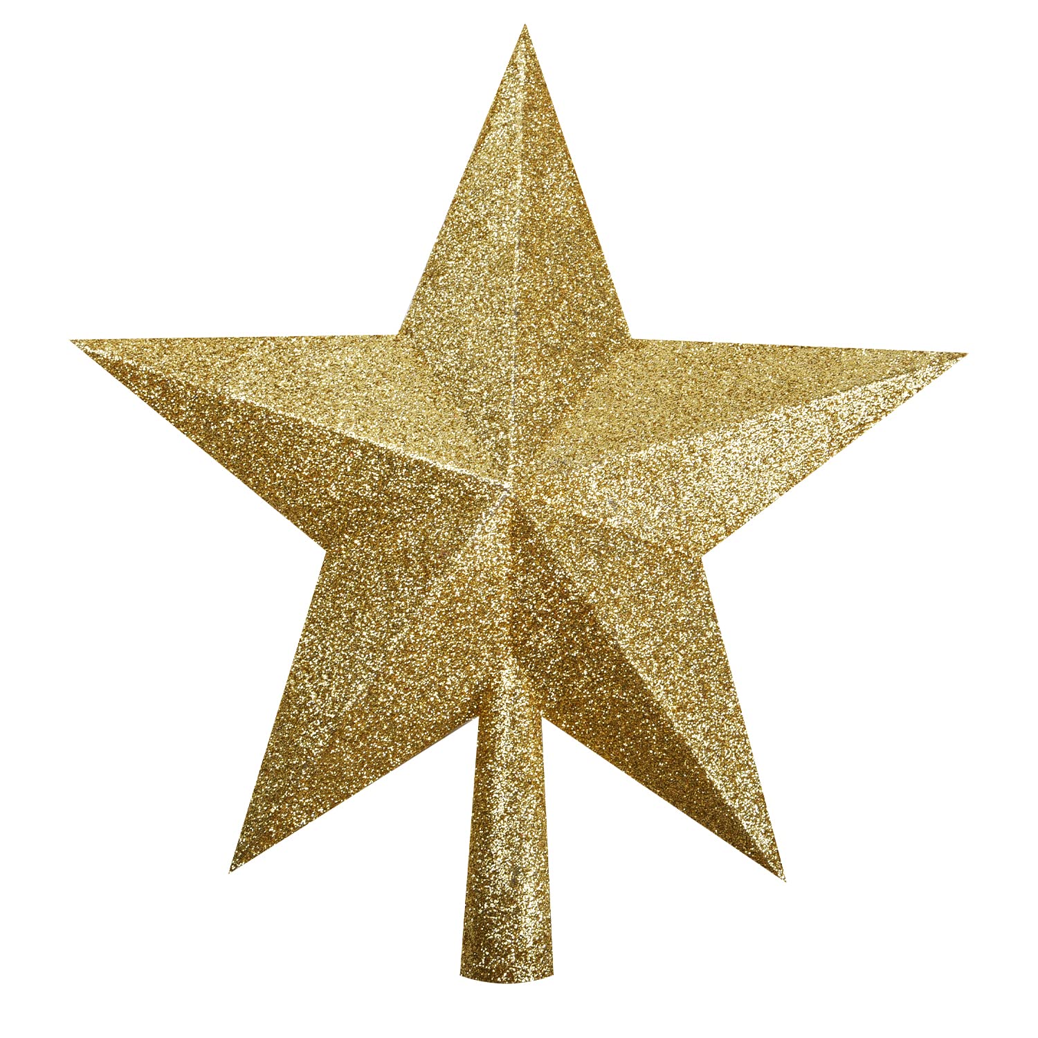 Gold Glitter Star Tree Topper Christmas Tree Topper for Christmas Home Decoration (Gold)