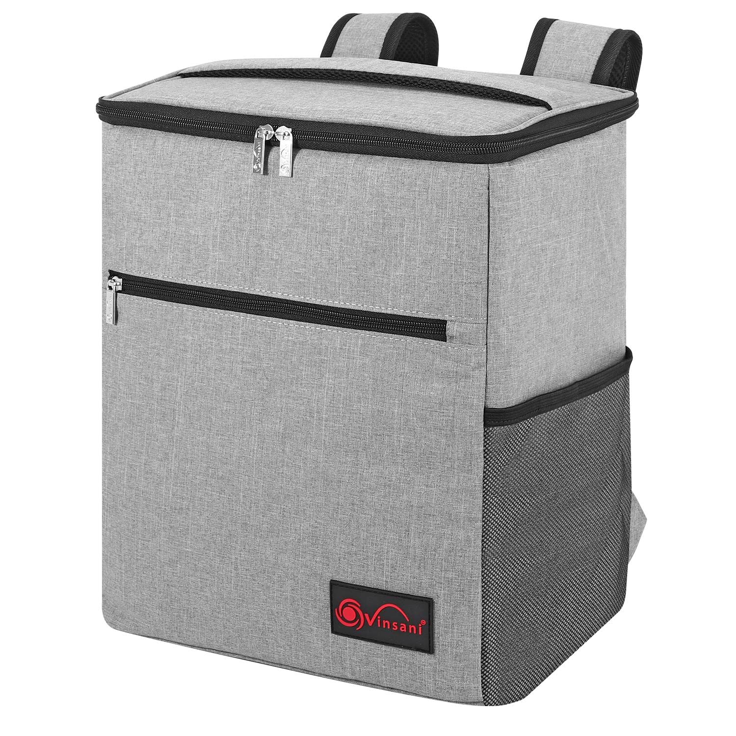 Vinsani 24L Backpack Cooler Bag Large Capacity Insulated Picnic Storage Bag Foldable Leakproof & Portable Thermal Bag Suitable for Picnic Camping Beach Car Outdoor Travel Activities