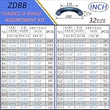 ZDBB 32 Size O Ring Assortment Kit 1540 Pcs Nitrile 4-50mm with 4 Pick view 2