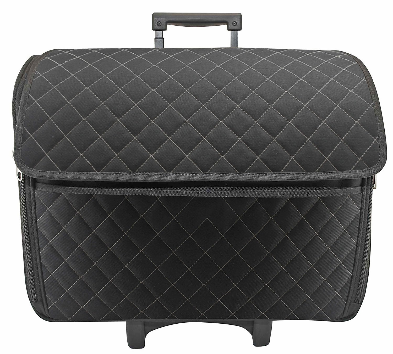 Rolling Sewing Machine Tote Case Carrying Quilted Travel Luggage