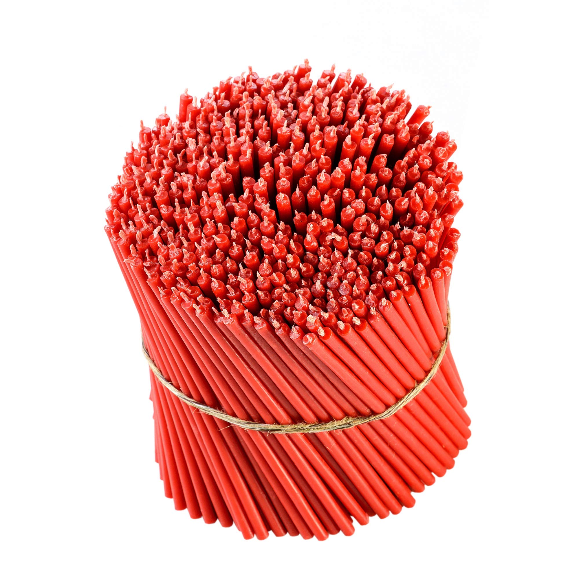 Danilovo Thin Taper Beeswax Candles - Honey-Scented, Decorative Candles Ideal for Birthday Decoration or Church Prayers - Red Drip Free, Tall & Smokeless Pack of 50 pcs, 16 x 0,54 cm