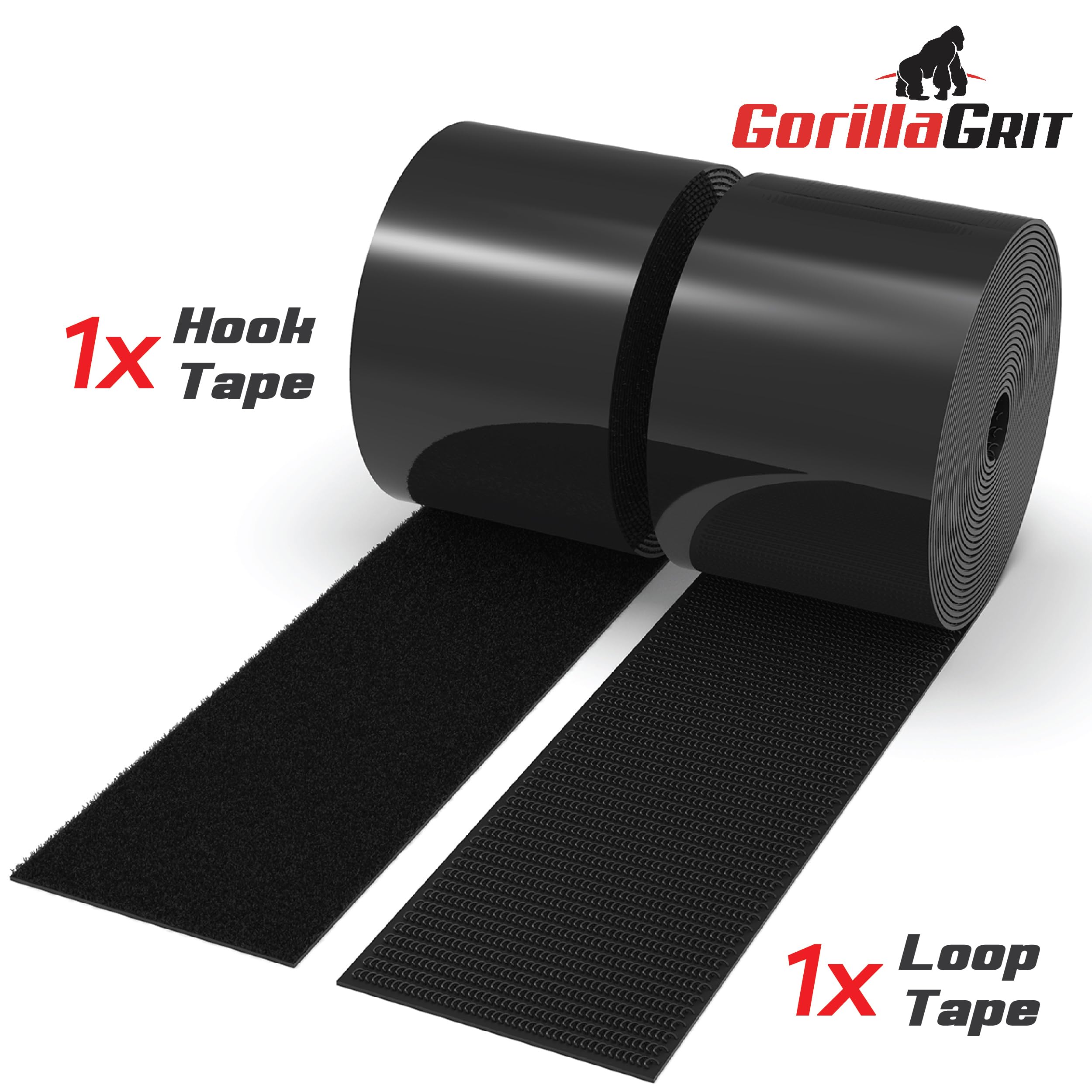 Self-Adhesive Hook and Loop Tape - 15ft x 2 inch Wide - Heavy Duty Sticky Back Tape Fastener - Double Roll with Adhesive Backing - Cut to Size Strips