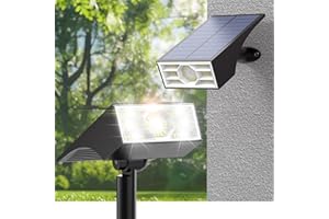 Katipeal Solar Spot Lights Outdoor, 2 Pack Outdoor Solar Lights for Yard Waterproof, 4 Lighting Modes Solar Landscape Spotlights, Auto On/Off Solar Powered Flood Lights Garden Pathway (Cool White)