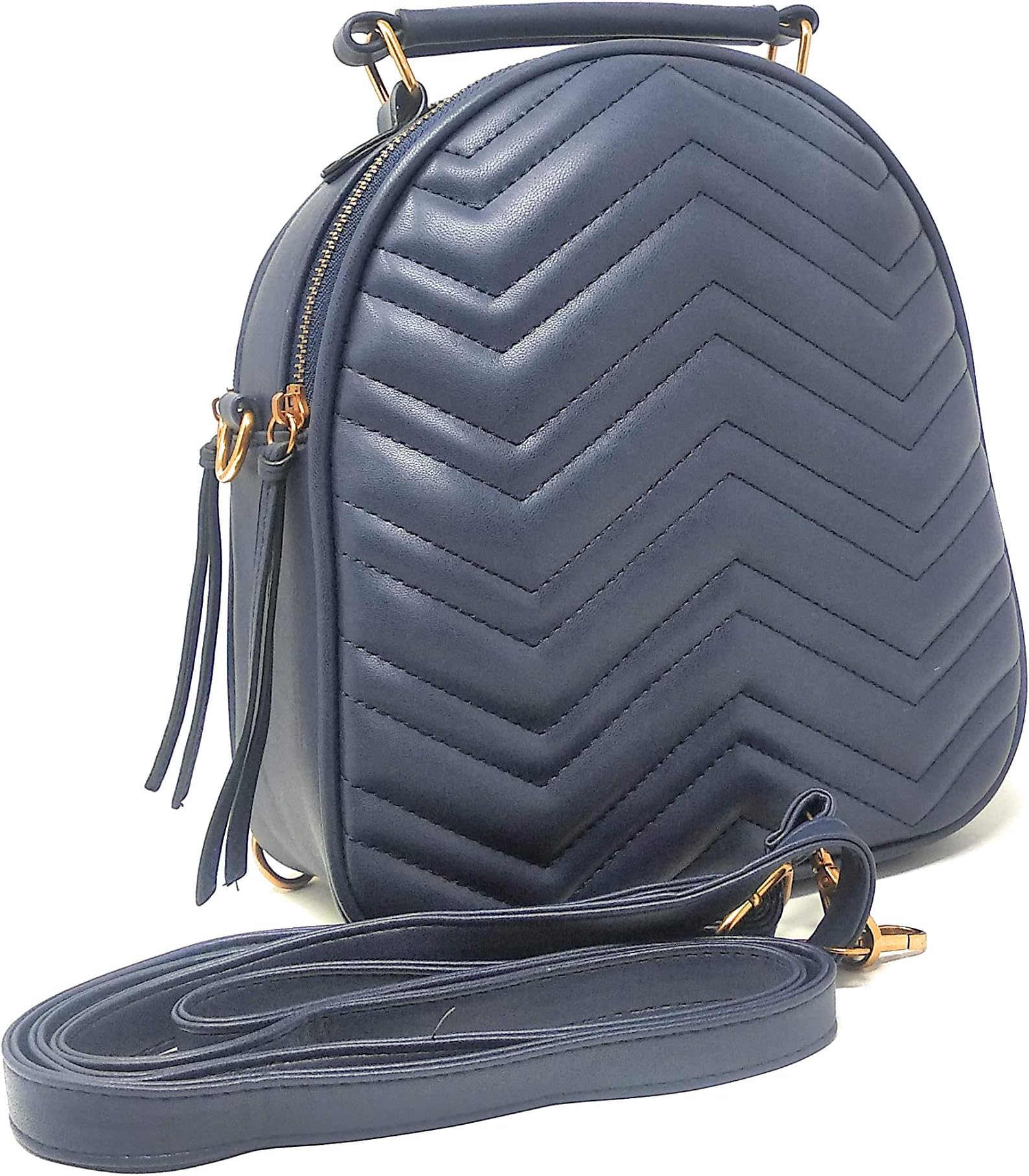Gofika Women's Blue PU Printed Backpack & College & Picnic Bag for Girls