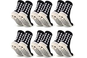 Barrlves 6 Pairs Kids Grip Soccer Socks Cushioned Non Slip Football Athletic Sports Socks for Boys Girls