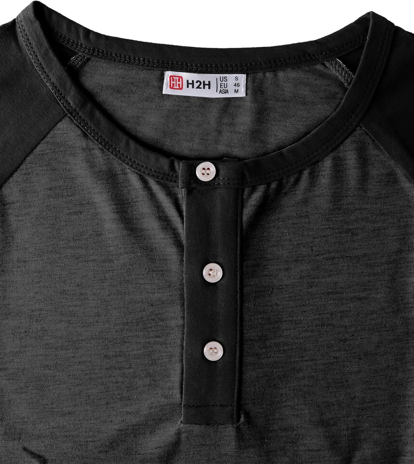 H2H Mens Casual Premium Slim Fit T-Shirts Henley Long & 3/4 Sleeve Spring Summer Clothes at  Men’s Clothing store