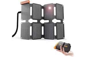 FlexSolar 25W Ultra-Portable Solar Charger with Quick Charge, USB-A & USB-C Ports, Ultra-Lightweight for Outdoor Emergency Po