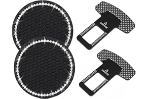 ROJAJIS 2 Pcs Seat Belt Pads Trim，Universal car Accessories for Most Vehicles (Plaid Black)