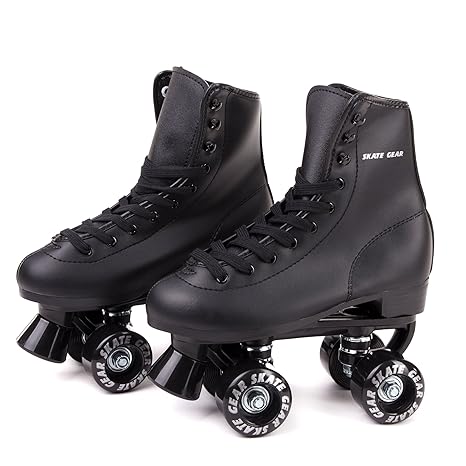 cal 7 soft boot roller skate retro fashion high top design in faux leather for indoor & outdoor