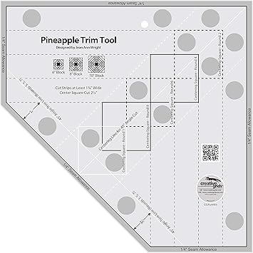 Creative Grids Standard Pineapple Trim Tool Quilting Ruler Template Cgrjaw3