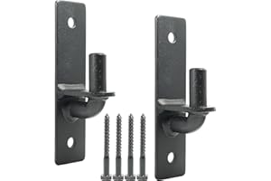 Jikacok Wall Mount Gate Hinge, Sturdy Fence Gate Hinges Fence Post Chain Link Gate Hinge. 2 Pack Black Sturdy Wall Mount Gate Hinges with 5/8 Hinge Pin