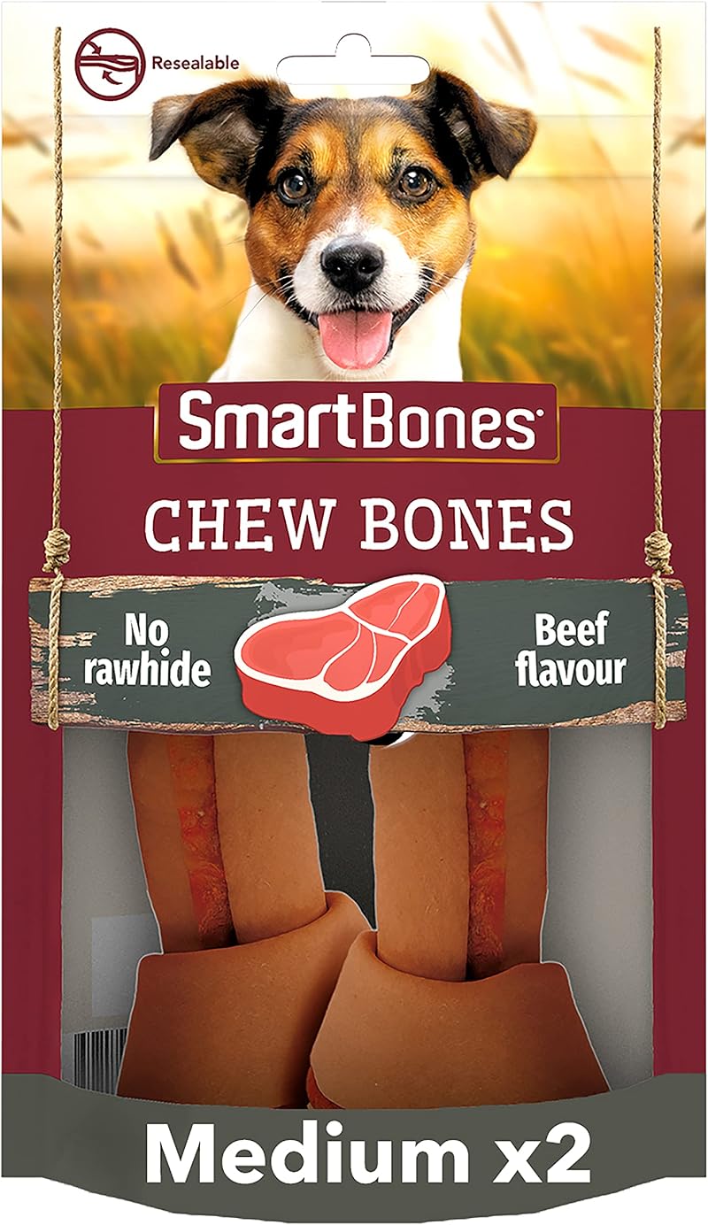 SmartBones 2 Medium Beef Bones Rawhide Free Chew Dog Treats