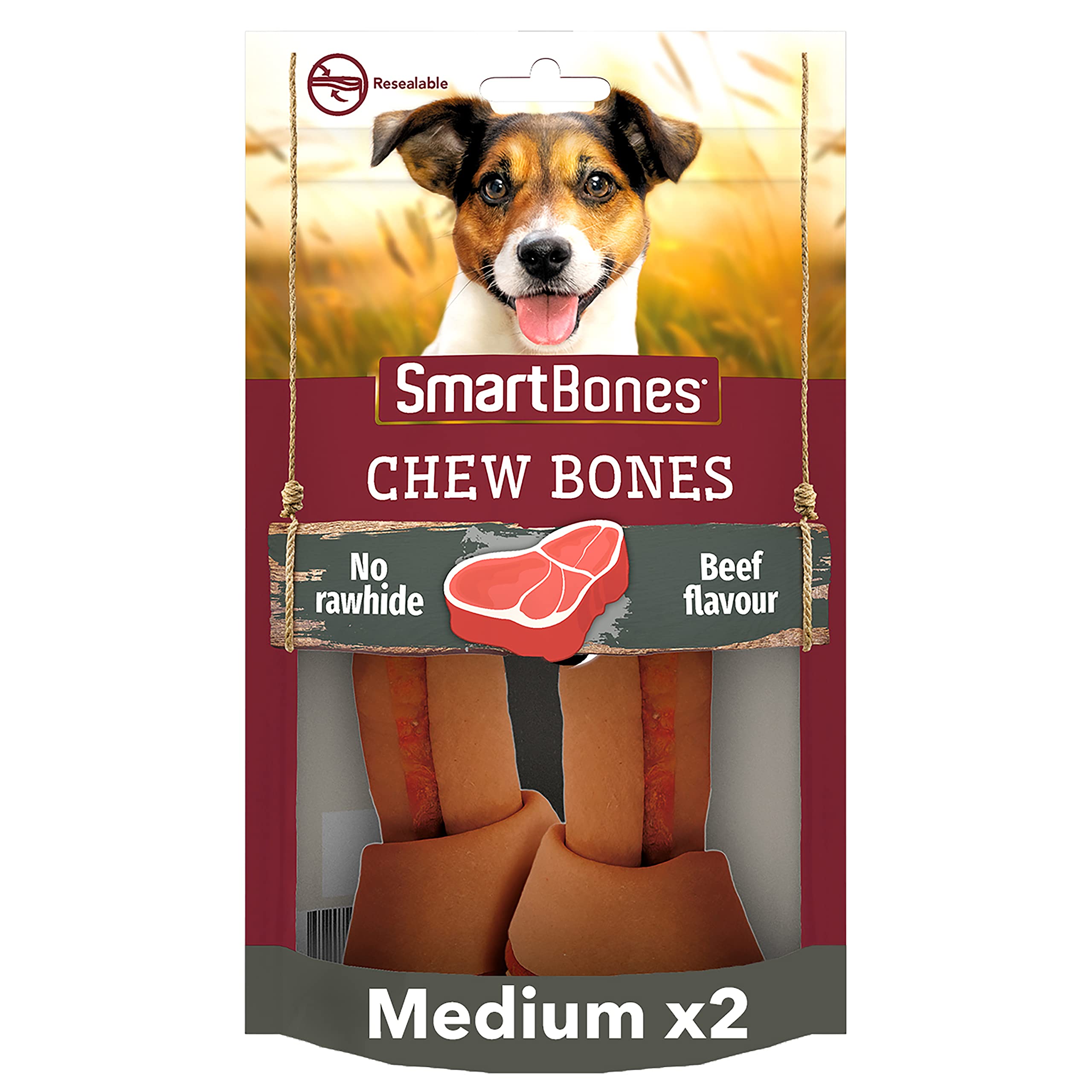 Smartbones 2 Medium Beef Bones Rawhide Free Chew Dog Treats