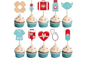 Katchon, Nurse Cupcake Toppers 2025 - Pack of 30 | Nursing Cupcake Toppers | Nurse Cake Topper Decorations | Graduation Decorations 2025 | Nurse Party Supplies
