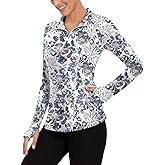 Soneven Long Sleeve Golf Polo Shirts for Women Stand Up Collar Tops Athletic Half Zip Pullover with Thumb Holes Pocket