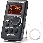 Sondery Digital Metronome Rechargeable Vocal Counting for Piano Guitar Drum | Timer Function, Large Display, Easy to Use,English Vocal Counting, Compatible with All Instruments