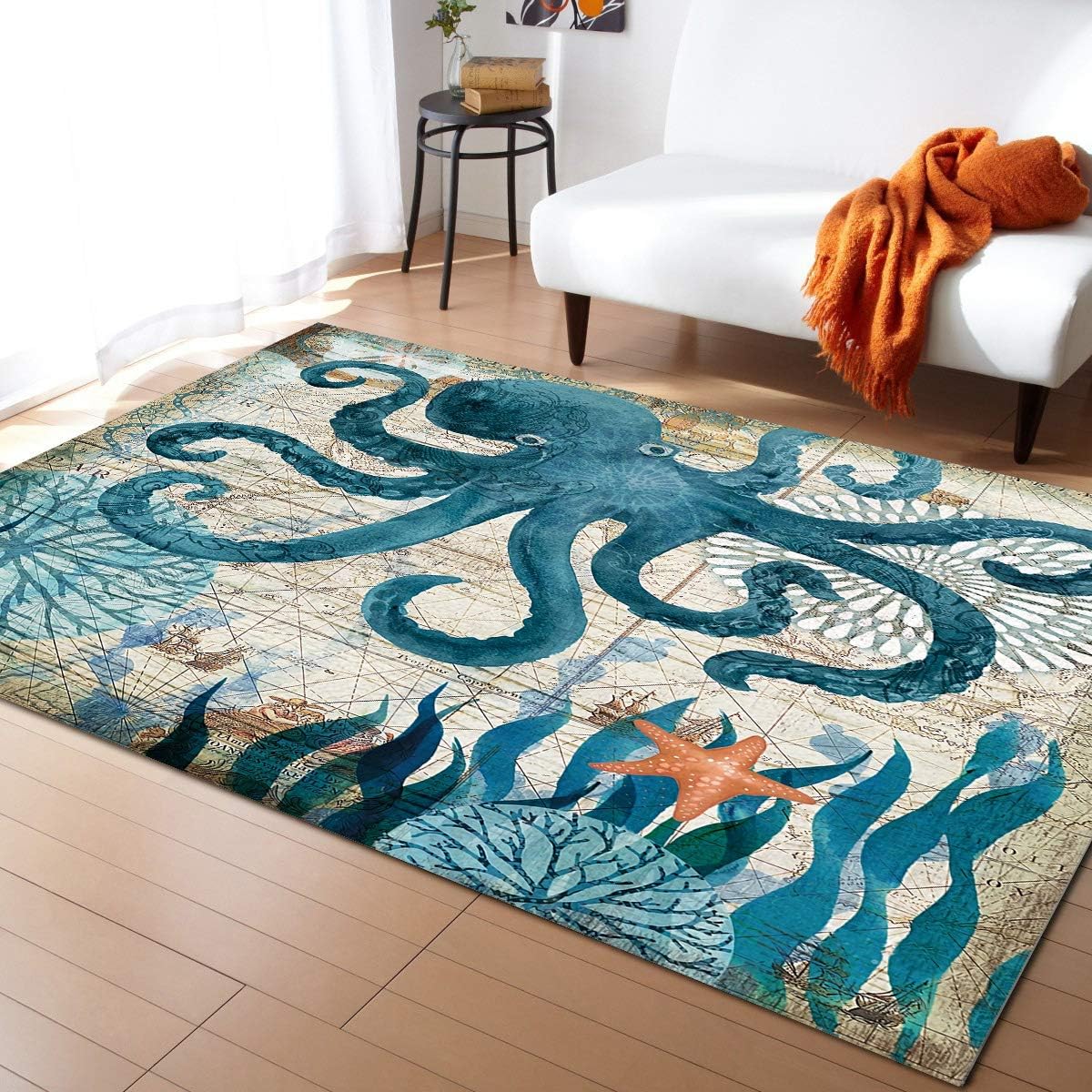 Best octopus blue rugs for living room