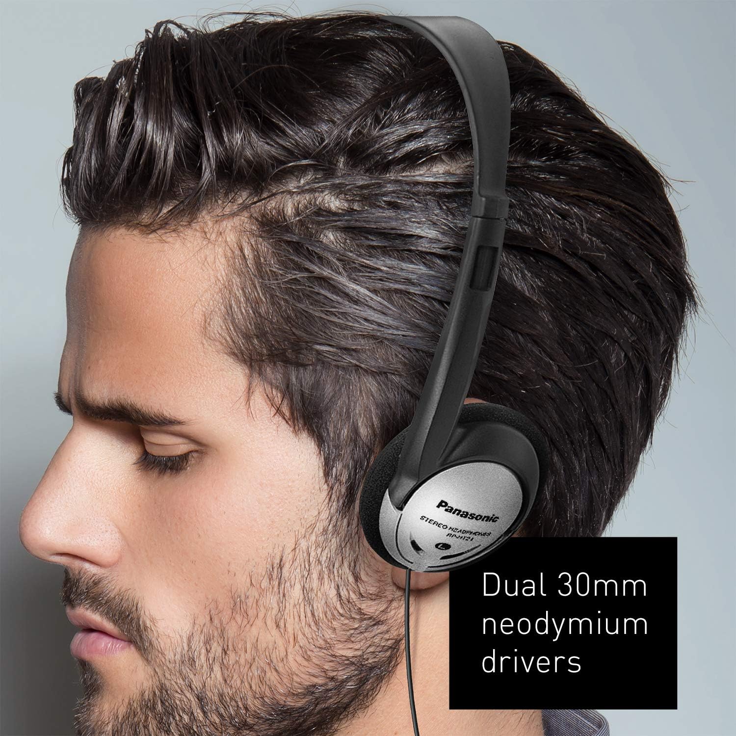 Panasonic Headphones On-Ear Lightweight with XBS RP-HT21 (Black & Silver): Panasonic: Home Audio & Theater