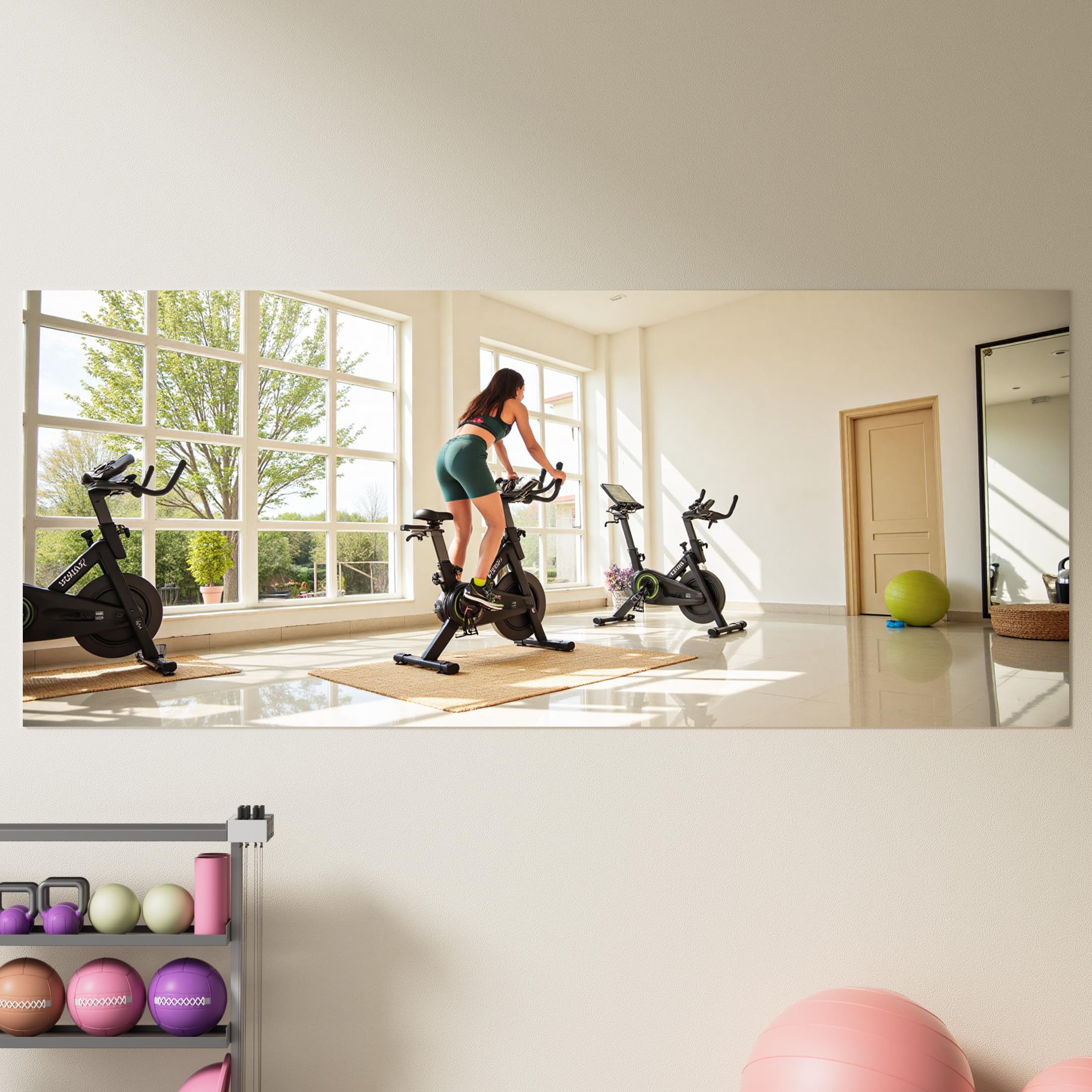 Photo 1 of Hasipu Home Gym Workout Mirror 94" L x 39" W-1pcs Large Full Length Mounted Full Body Frameless Mirror for Workout, Yoga, Garage, Bedroom, Dance