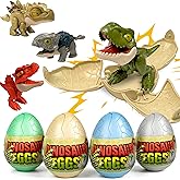 4 Pack Hatching Dinosaur Eggs for Kids Boys, Travel Toys Essentials for Toddlers Kids Dinosaur Eggs Surprise Birthday Gift Toys for Boys Aged 3 4 5 6 7 8 Year Old Christmas Stocking Stuffer Easter