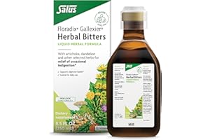 Salus Floradix Gallexier Herbal Bitters - Digestive Support Supplement with Artichoke, Dandelion, Turmeric, Ginger & More - Liquid Formula - Easily Absorbed - Vegan, Non-GMO - 8.5 fl oz