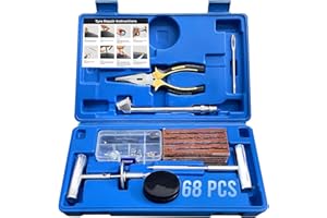 CARTAXIO Tire Plug Kit Heavy Duty - 68 Pcs Professional Tire Repair Kit to Fix Punctures and Flats - Universal Tire Plug Repair Kit for Car, Truck, Motorcycle, ATV, Tractor and RV - Quick and Easy Repair