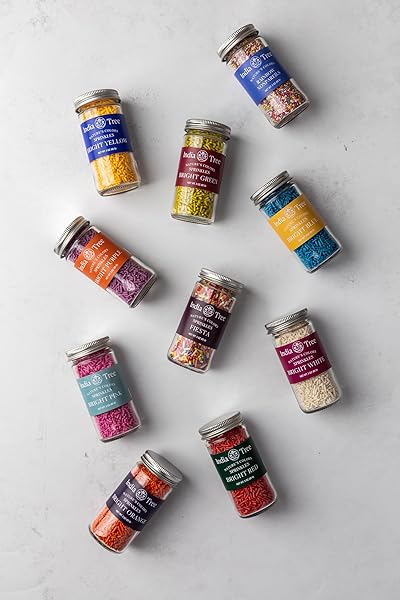 BRIGHT WHITE SPRINKLES – VEGAN, NON‑GMO, DYE‑FREE, ALLERGEN‑FREE, 3 OZ JAR – INDIA TREE NATURE’S COLORS