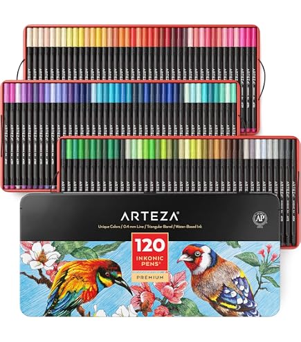 Bruynzeel Dual Tip Fineliner-Pinselstifte Set - 12 Leuchtende Farben, 0,4 Mm Spitze, Wasserbasierte Tinte