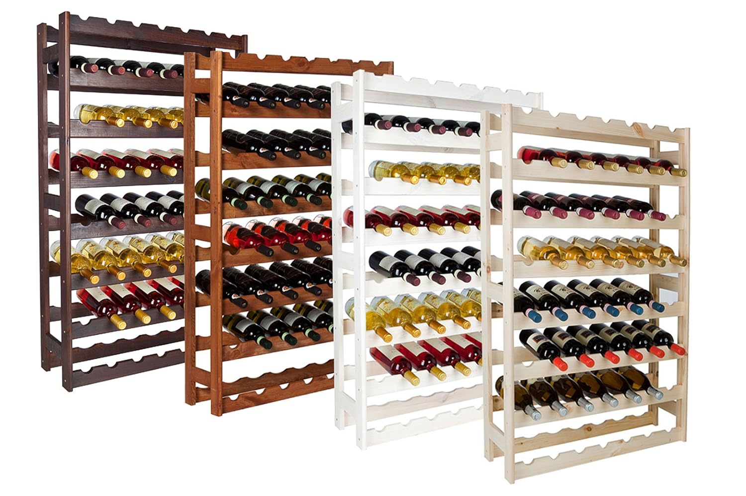 Wine Rack Wooden Shelf Bottle Shelf for 56 Bottles in Nature Amazon.co