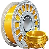 SHIMMERFIL Silk Filament 1.75, Pla + Filament, 3D Printer Filament, Dimensional Accuracy +/- 0.03 Mm, 3D Printer Filament Silk, Pla Filament', Pla 1 Kg (2.2 Lbs), Fit Most FDM 3D Printers (Gold)
