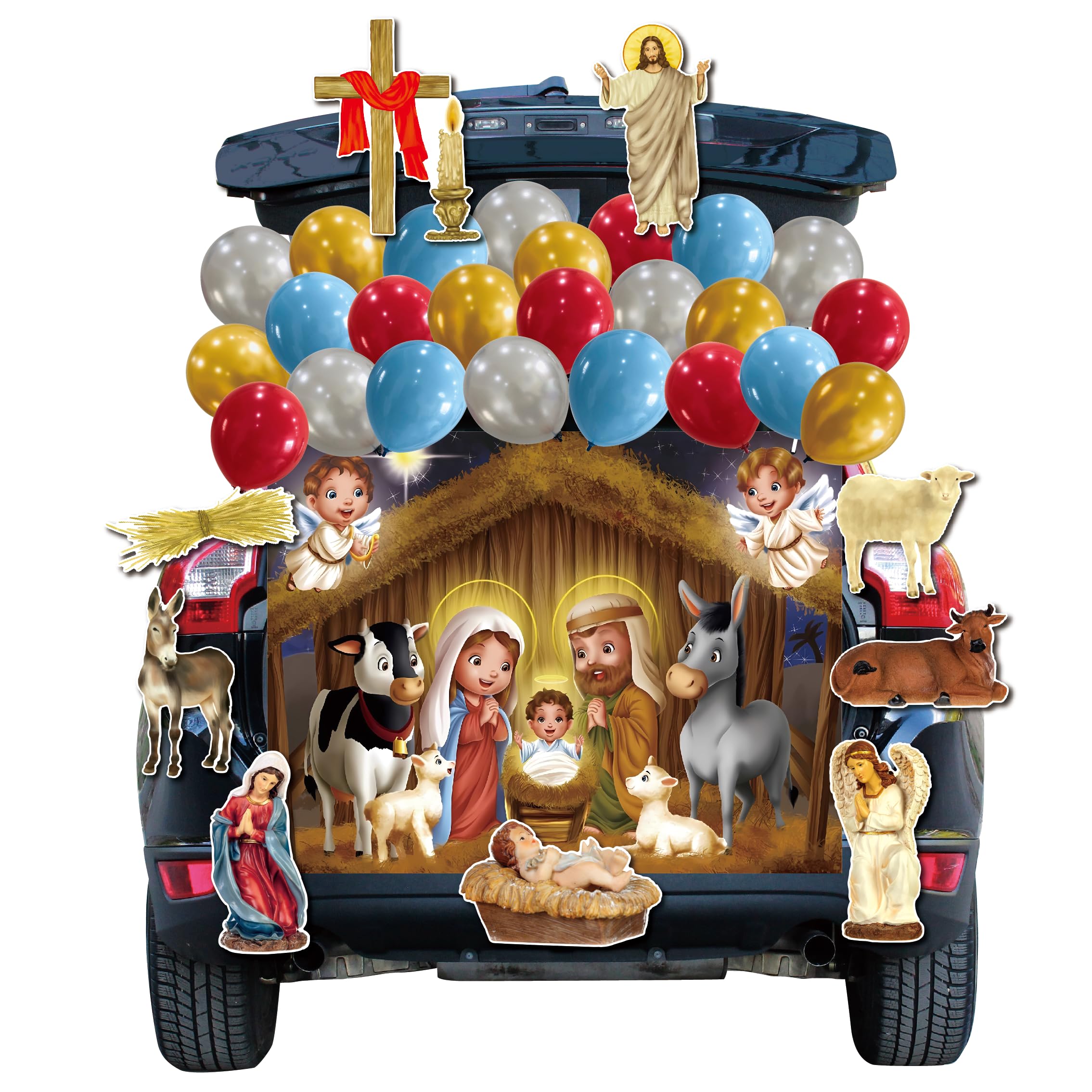 Photo 1 of Halloween Trunk or Treat Car Decorations Kit,Trunk or Treat Decorations for SUV ?Car Archway Garage Door Decoration Car Stickers, Candy-Land Trick or Treat Outdoor Party Supplies