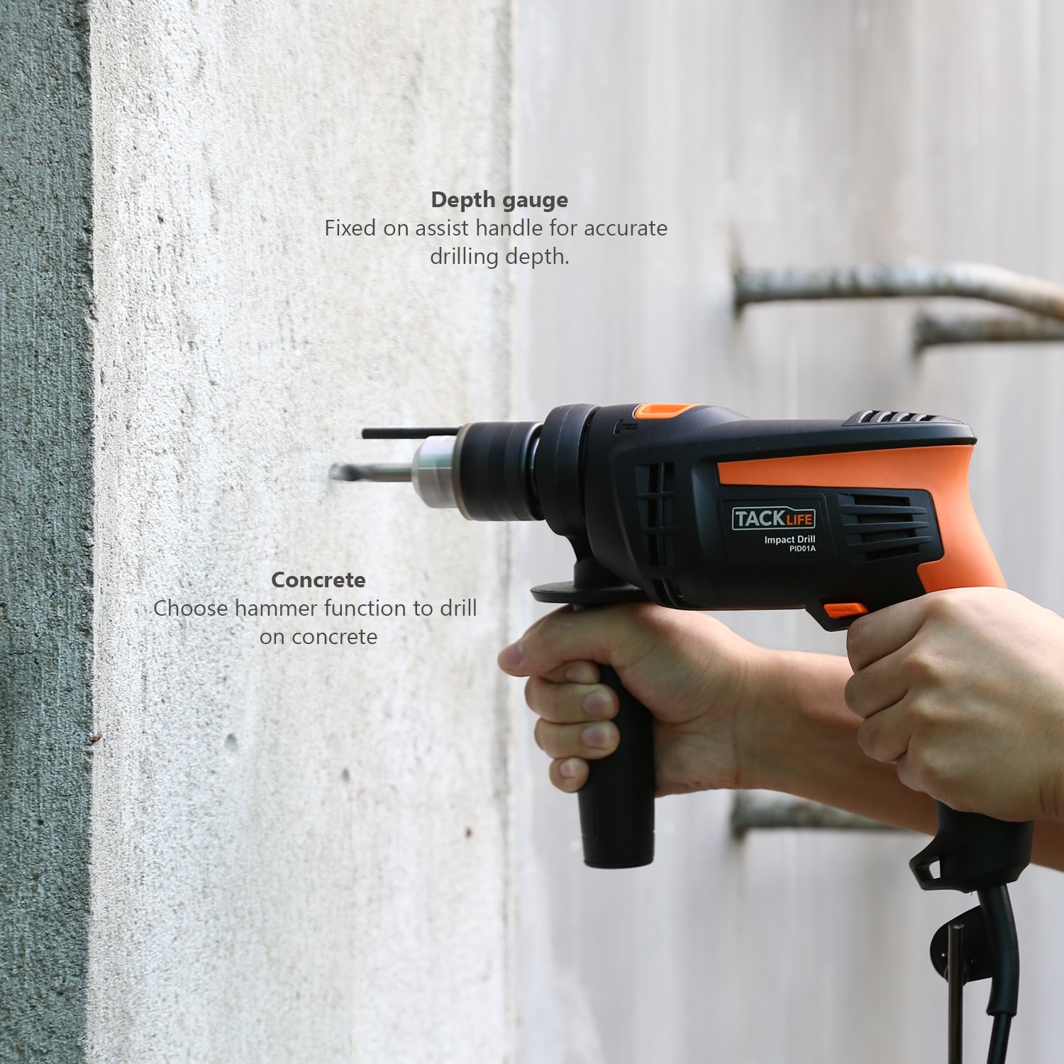 Hammer Drill, Tacklife 1/2In. 2800rpm Dual Drills Mode, Variable Speed