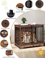 Hzuaneri Dog Crate Furniture 81 cm Double Door Barn Door Rustic Brown DFC83601B view 6