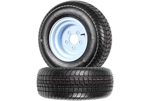 eCustomrim 2-Pack Trailer Tire On Rims 205/65-10 20.5X8.0-10 Load Range C 5 Lug White Wheel - 2 Year Warranty w/Free Roadside
