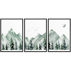 SIGNWIN 3 Piece Framed Canvas Wall Art Abstract...
