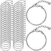 Hicarer 27 Pieces Snake Charm Bracelet Chain Adjustable Charm Bracelet Chain with Heart Shape Extender Copper DIY for Women Jewelry Making(7.9 Inch,Silver)