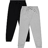 Sezzit 2-Pack Boys’ Fleece Joggers – Heavyweight Sweatpants with Pockets, Ribbed Cuffs, and Adjustable Drawstring