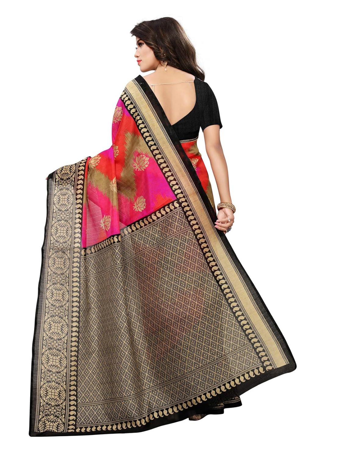 kanchnar women's poly silk casual wear with blouse