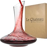 Le Chateau Large Elegant Crystal Wine Decanter with Built-in Aerator | 100% Lead-free Crystal Glass Red Wine Decanter, Aerates Wine Flawlessly, Handheld Gifts for Wine Lovers, Wine Carafe