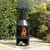 Garden Mile Large Steel Chiminea Wood Burner Outdoor Heater Fire Pit Black 135cm view 4