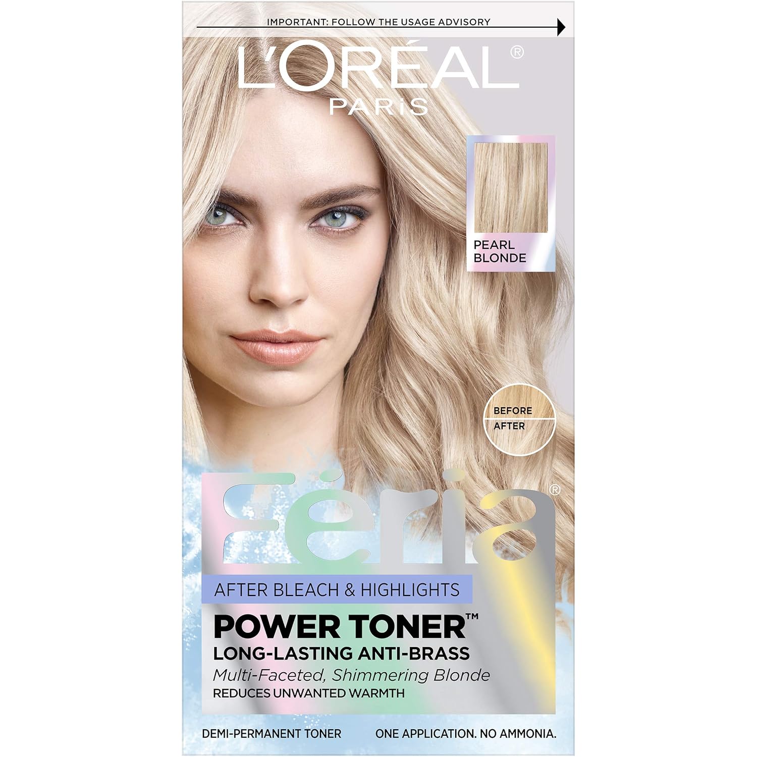 Amazon Com L Oreal Paris Feria Power Hair Toner Long Lasting Anti Brass Toner For Blonde Hair Bleached Hair Blonde Highlights Reduce Brassiness For All Blonde Hair Types And Textures Beauty