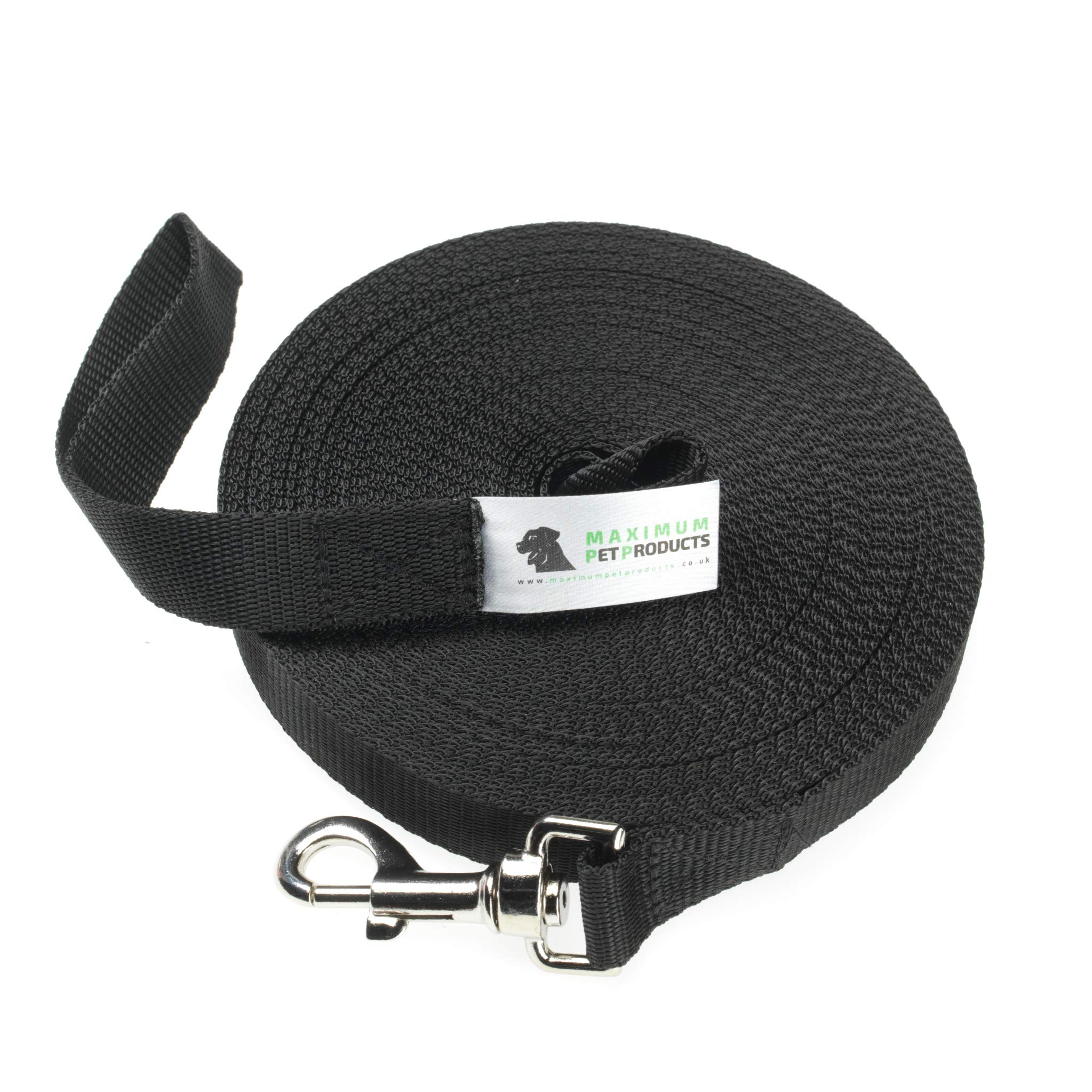 Maximum Pet Products Dog Training Lead (100ft/30m, Black)