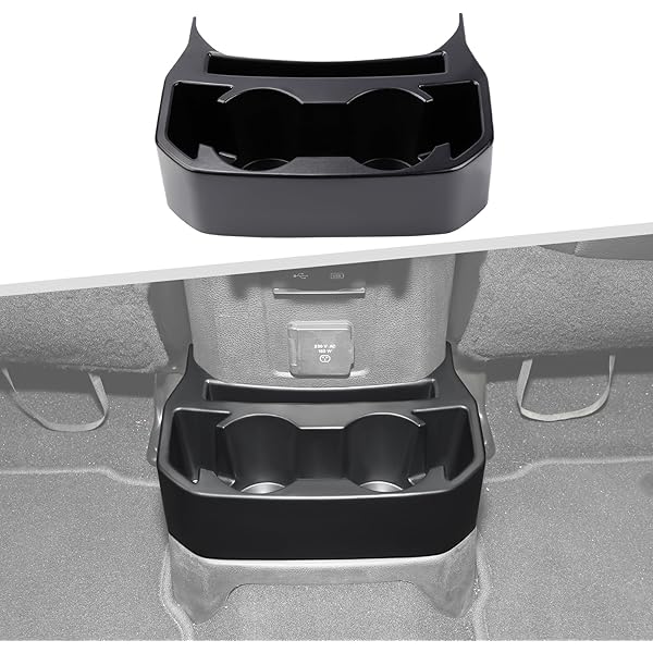SHINEKA Rear Seat Water Cup Holder – For Jeep Wrangler JL / JT 2018+ – Black
