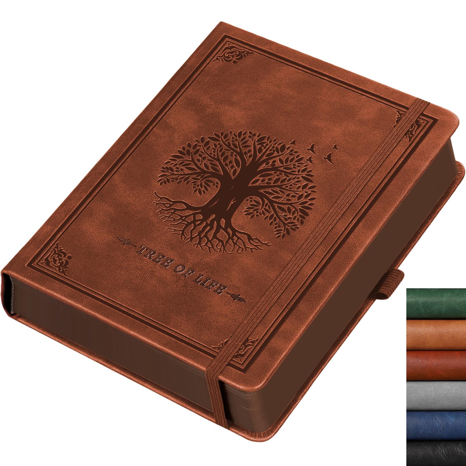 RETTACY Large B5 Leather Journal, Hardback Lined Notebook, With 320 Numbered Pages for Writing,100gsm Paper, for Women Men Work Office School,19 x 25 cm - Brown