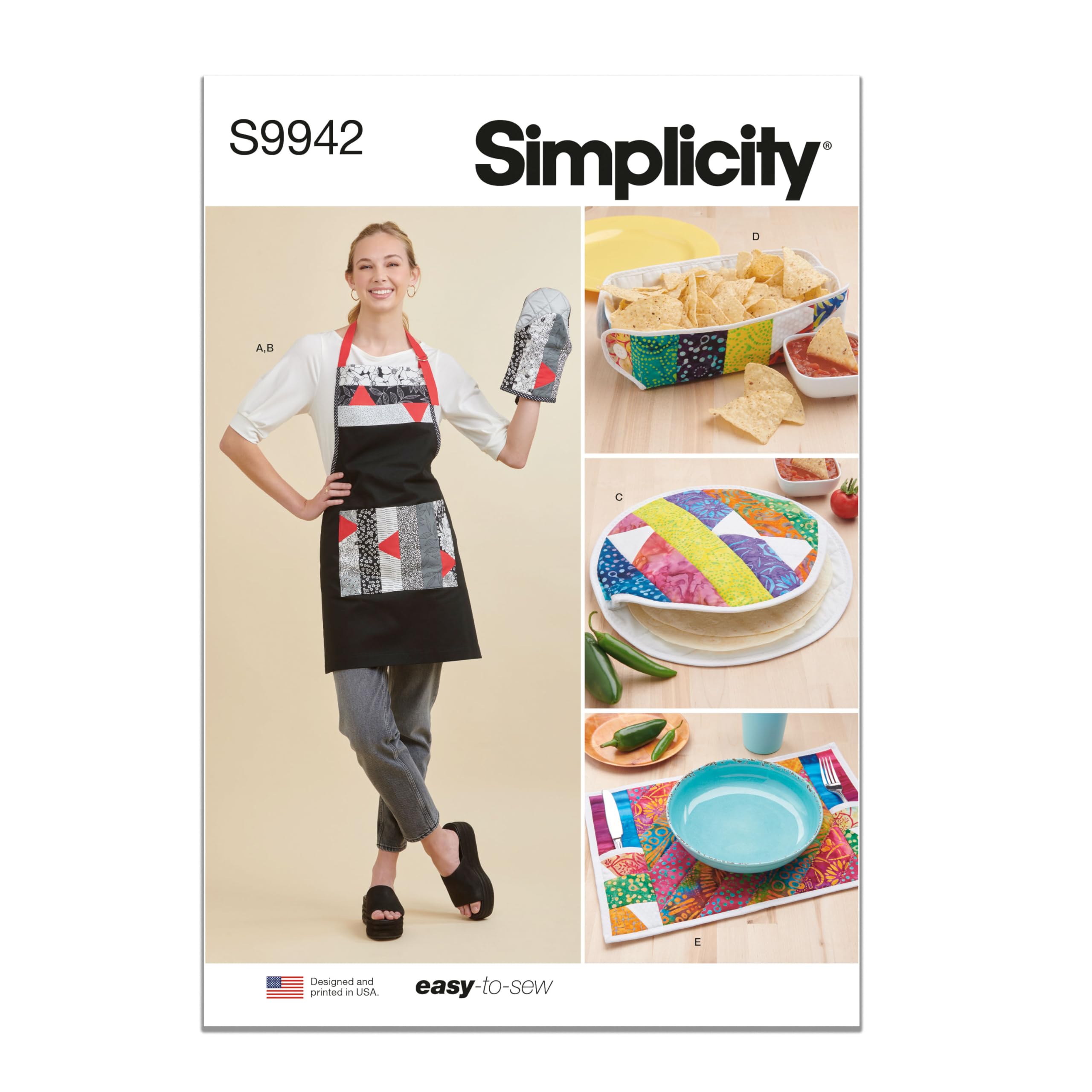 SIMPLICITY Sewing Pattern SS9942OS Kitchen Accessories by Carla Reiss Design OS (ONE Size)