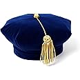 FtyFty Graduation Doctoral Tam Blue Velvet 8 Sided with Gold Bullion Tassel