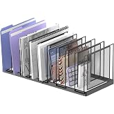 JMHUD 9-Section Desk File Organizer, Vertical File Holder, Mesh Desktop File Folder Metal File Binder Organizer Stand for Office Home Classroom, Black