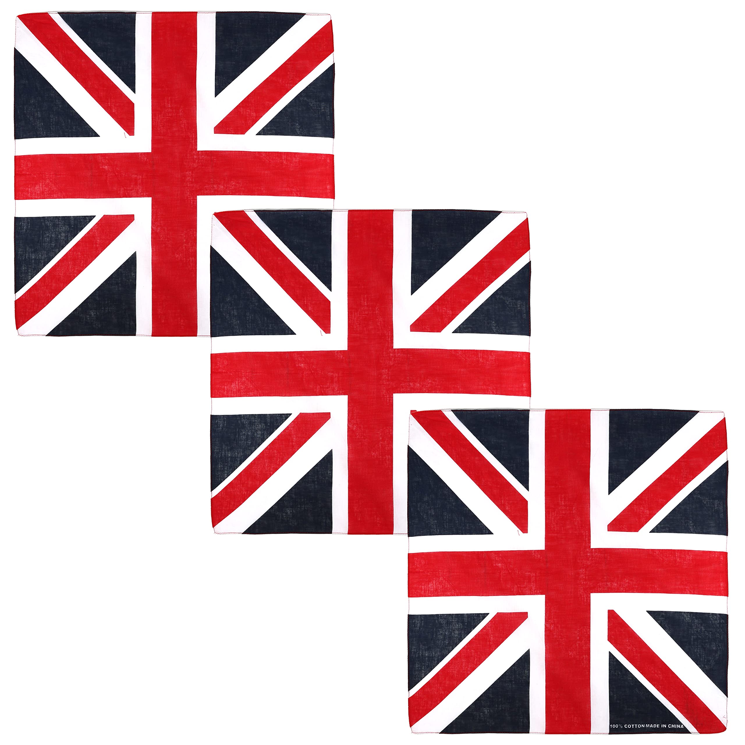 Robelli Union Jack Party Supplies - (Flags/Bunting/Accessories) (3 x Bandanna, Multi)